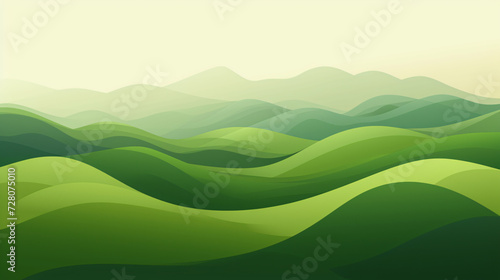Abstract green landscape wallpaper background. © Insight