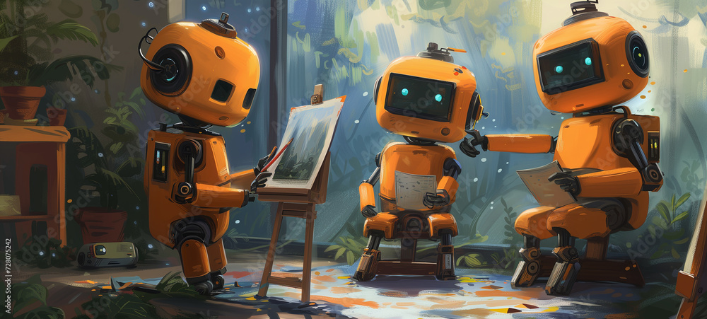 Robots are designed as personalized painting instructors, offering technique tips and interactive exercises to help individuals explore and enhance their painting skills