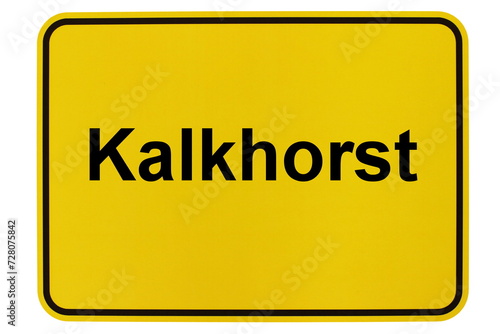 Illustration eines Ortsschildes der Gemeinde Kalkhorst in Mecklenburg-Vorpommern