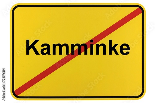 Illustration eines Ortsschildes der Gemeinde Kamminke in Mecklenburg-Vorpommern photo