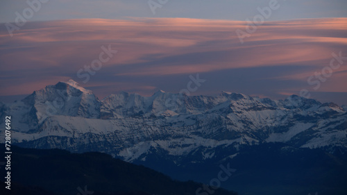 Abendrot über den Alpen