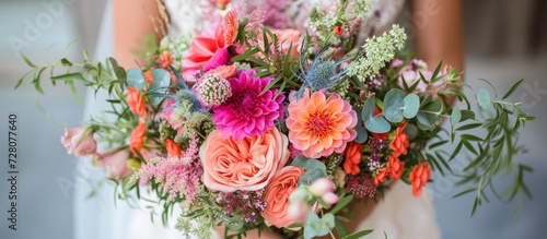 Captivatingly Beautiful, Lush Bouquet Brimming with Fresh Flowers
