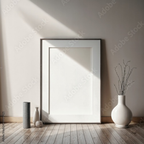 mockup  frame  white  decor  interior  blank picture  wall  interior  mock up  living room design  scandinavian style  interior  artwork. Home staging and minimalism concept