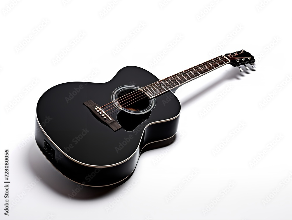 Fototapeta premium Acoustic Guitar Music Instrument Isolated on White Background AI Generated