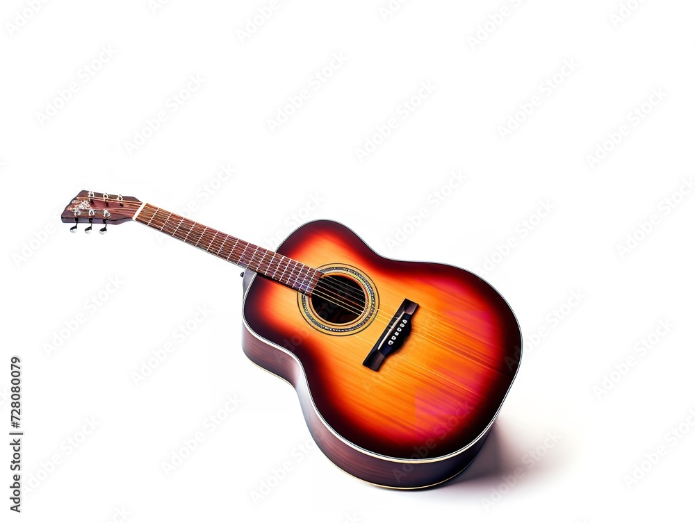 Fototapeta premium Acoustic Guitar Music Instrument Isolated on White Background AI Generated