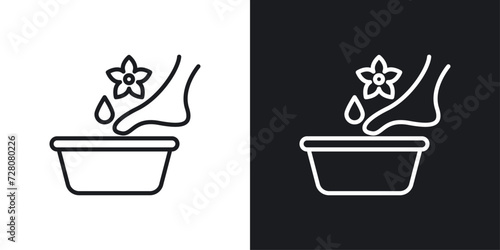 Pedicure Icon Designed in a Line Style on White Background.