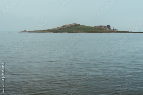 Canvas Print Martello Tower on Ireland Eye in Howth Village outside of Dublin, Ireland