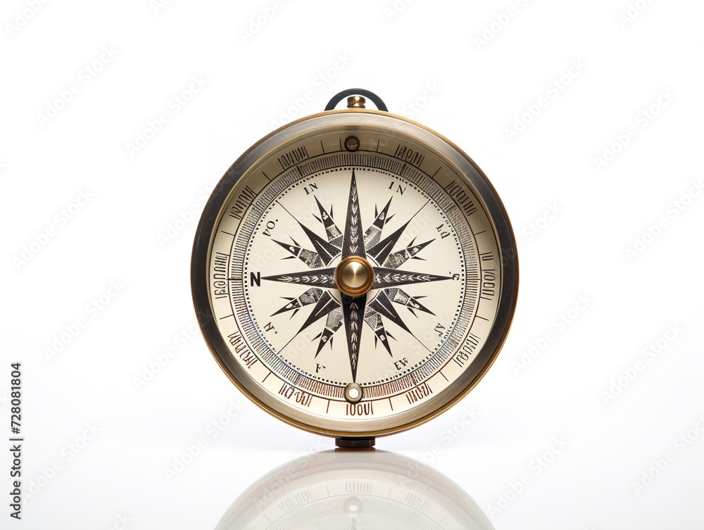 Compass Pointing North Direction and Purpose Isolated on White Background AI Generated