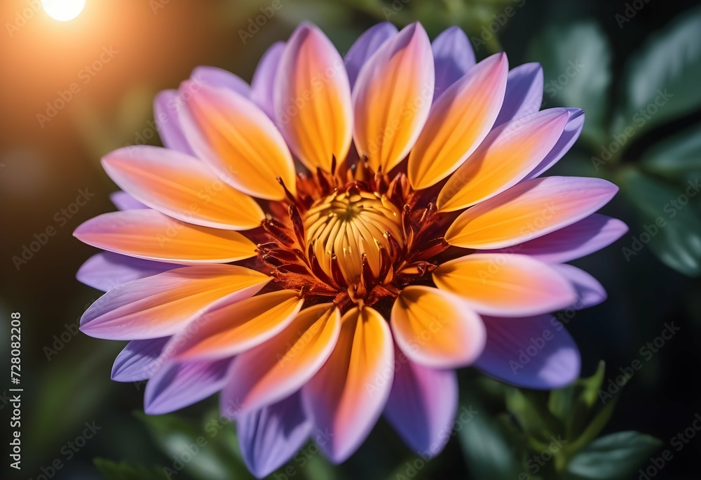 Fototapeta premium Spring Symphony Close-up of a Colorful Blossom with Purple and Red Accents