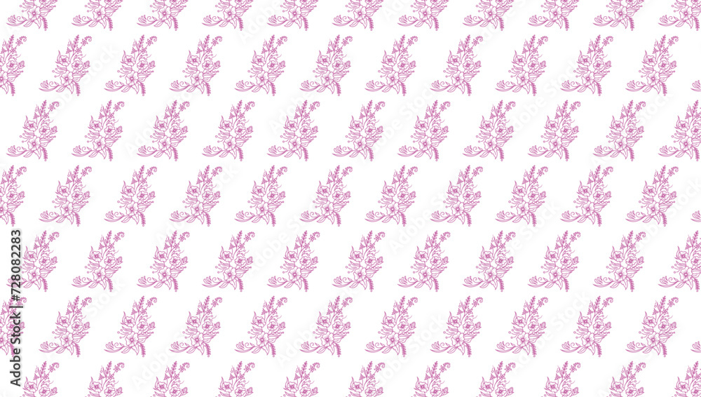bicolor contour silhouette seamless pattern with flowers and leaves. Abstract floral spring, summer pattern. bicolor contour silhouette seamless pattern with flowers and leaves. Abstract floral spring, summer pattern.