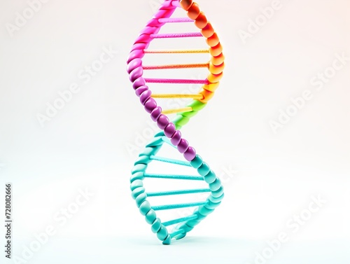 DNA Helix Unraveling Science and Identity Isolated on White Background AI Generated