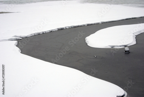 Snow covered river