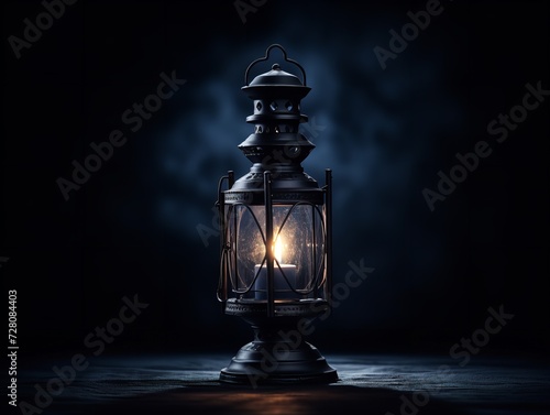 Lantern Glowing in Darkness Hope and Guidance Isolated on White Background AI Generated