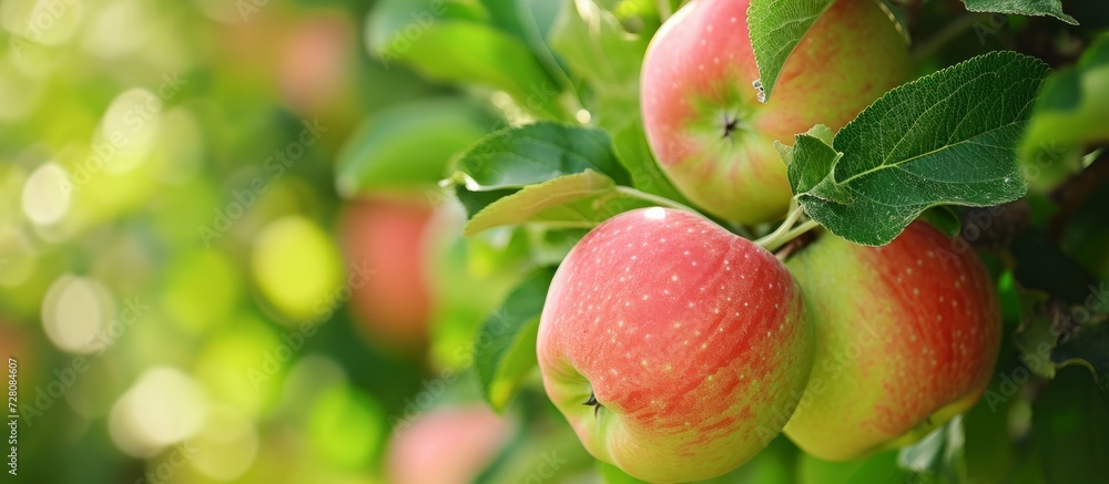 Obraz premium Green Apple Tree: Bio Quality Apples in Abundance