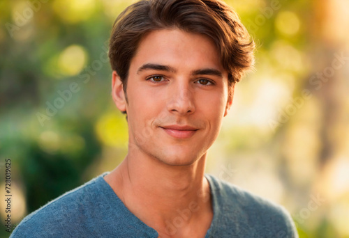 Portrait of a handsome young man looking at camera
