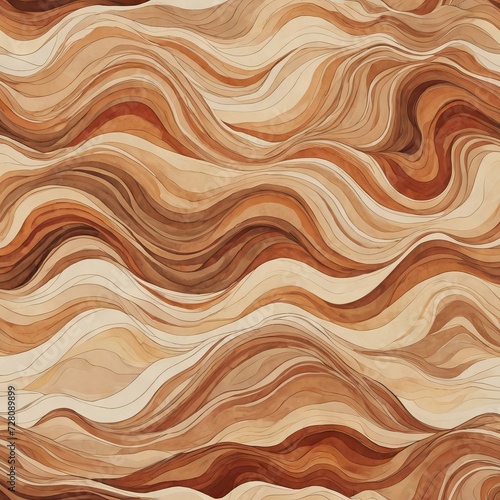 Abstract Earth Tones Watercolor Waves