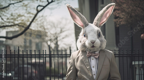 portrait of a rabbit in a suit