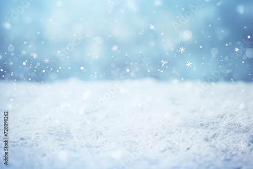 christmas background with snowflakes and fresh snow © Andre
