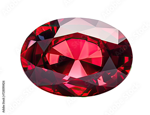 close-up of red ruby isolated