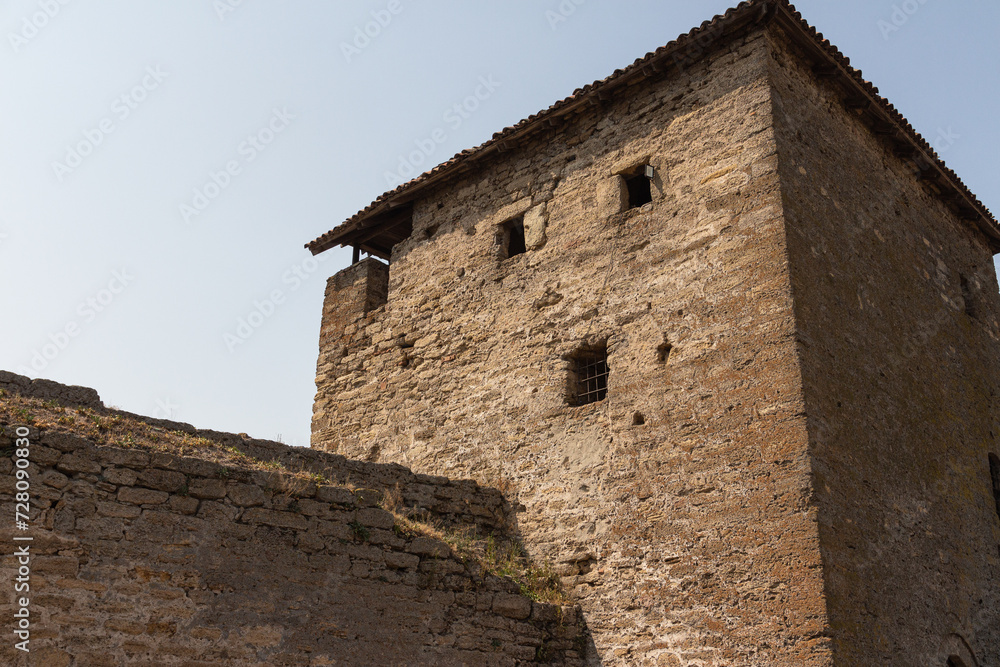 Defence tower of Bilhorod-Dnistrovskyi fortress or Akkerman fortress (also known as Kokot) is a historical and architectural monument of the 13th-14th centuries. Bilhorod-Dnistrovskyi. Ukraine Defence tower of Bilhorod-Dnistrovskyi fortress or Akkerman fortress (also known as Kokot) is a historical and architectural monument of the 13th-14th centuries. Bilhorod-Dnistrovskyi. Ukraine