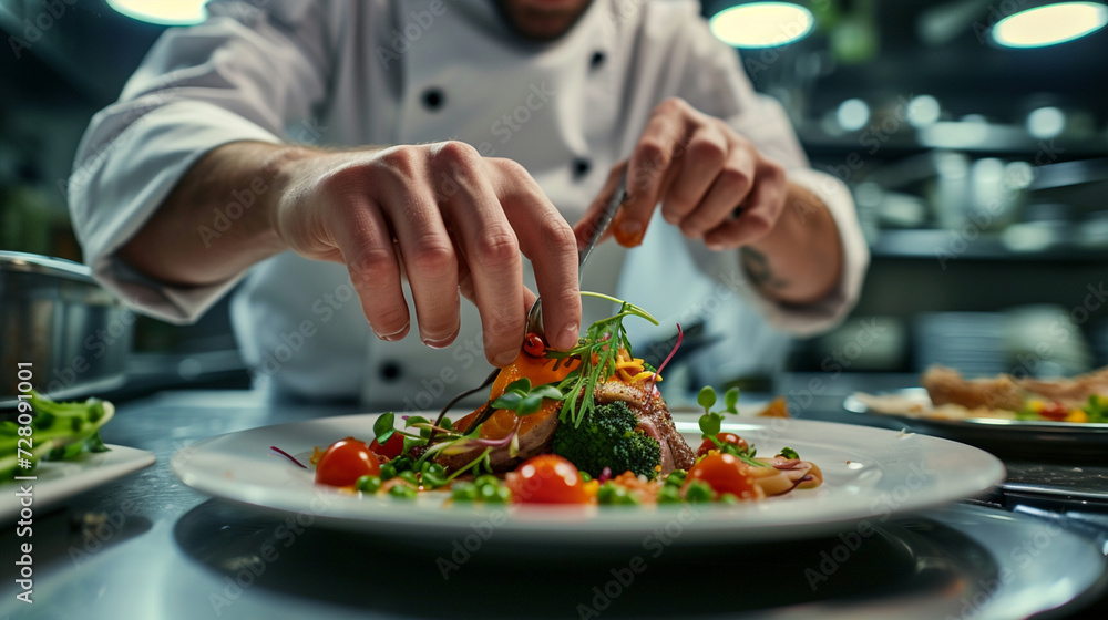 Precision and Artistry in a Michelin Star Restaurant: A Master Chef's Delicious Creation Comes Alive