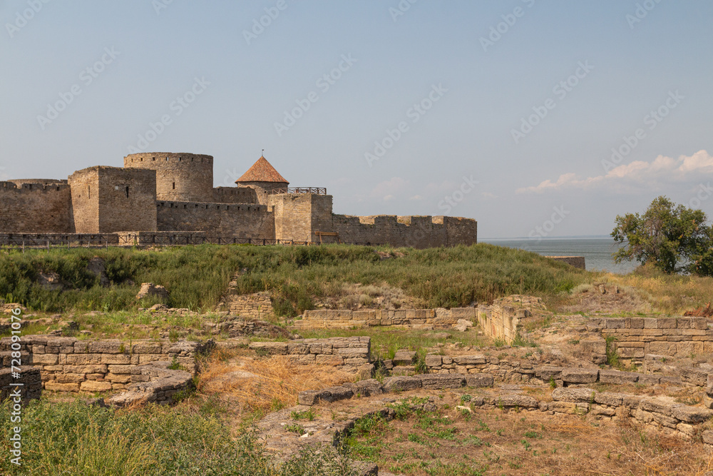 A view of Bilhorod-Dnistrovskyi fortress or Akkerman fortress (also known as Kokot) is a historical and architectural monument of the 13th-14th centuries. Bilhorod-Dnistrovskyi. Ukraine