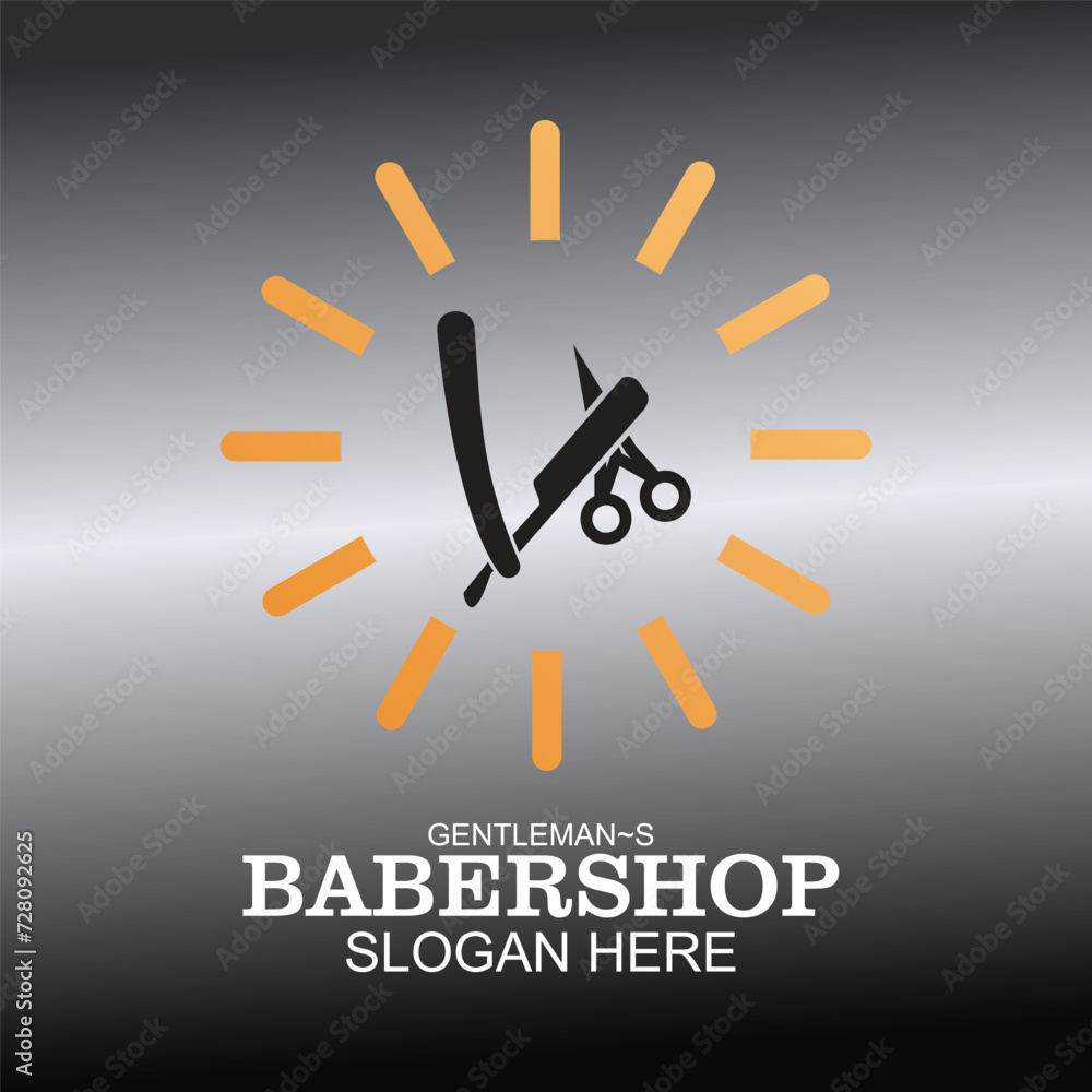 Babershop logo design simple concept Premium Vector Babershop logo design simple concept Premium Vector