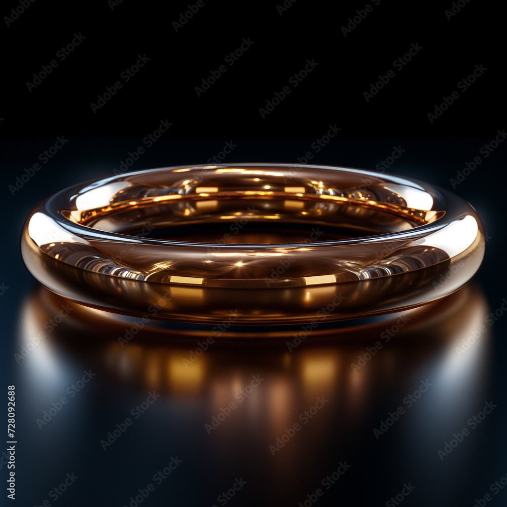Magischer goldener Ring auf schwarzen Hintergrund Magischer goldener Ring auf schwarzen Hintergrund