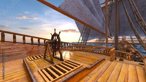 帆船　3DCGレンダリング