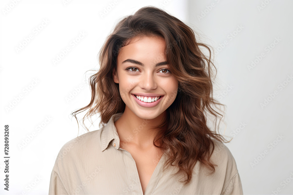 Beautiful portrait of stunning attractive brunette woman in studio setting Beautiful portrait of stunning attractive brunette woman in studio setting