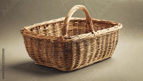 brown wicker basket isolated
