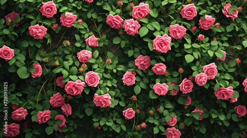 Rose bush texture background generative AI