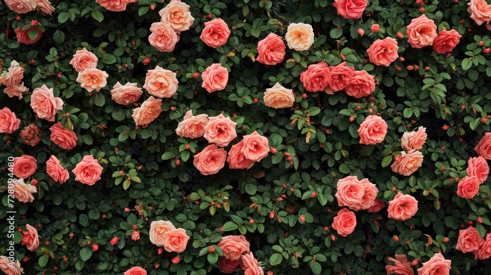 Rose bush texture background generative AI