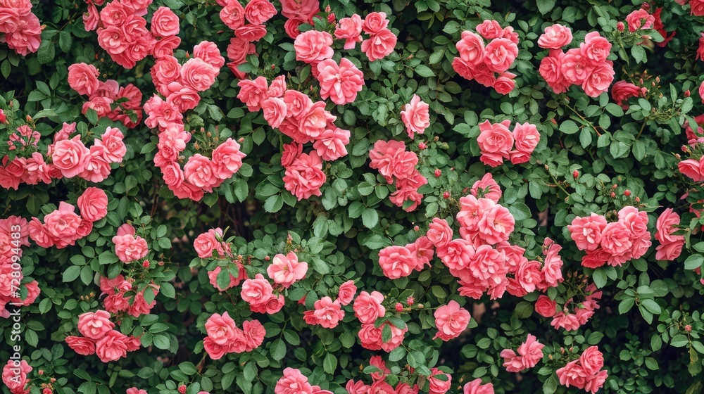Fototapeta premium Rose bush texture background generative AI