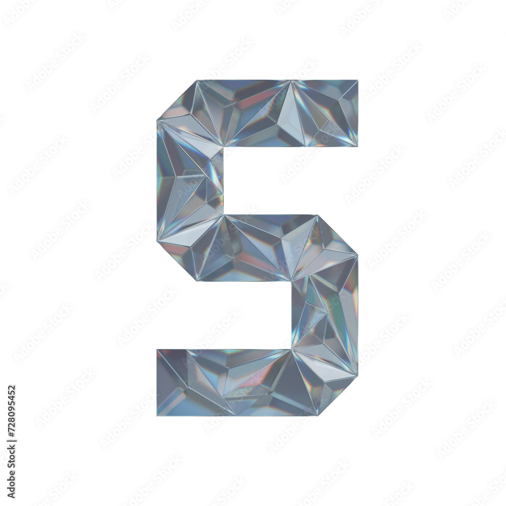 Low Poly 3D Letter S in Dispersion Diamond glass Low Poly 3D Letter S in Dispersion Diamond glass