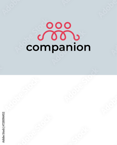 Vector logo on the theme of team, group, command symbol and startup. Vector illustration.