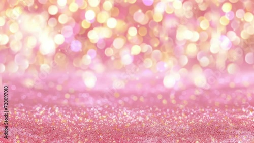 Valentines Shiny Luxury Pink Glitter Background with Defocused Abstract Lights. seamless looping time-lapse virtual video animation background photo