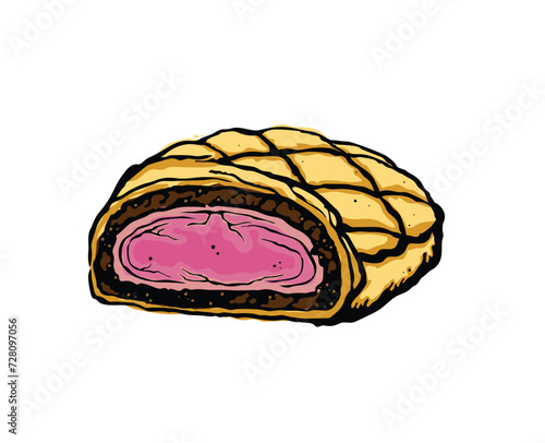 Vector illustration of beef wellington