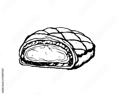 Vector illustration of beef wellington