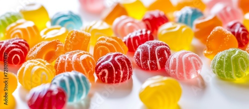 Delicious Candy and Jelly on a White Background - Mouthwatering Food on a Pristine White Background - Sweet Candy and Jelly on a Clean White Background