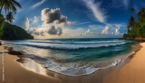海と青空とビーチ AI画像 ジェネレーティブ AI