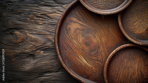 wooden plates on wooden table