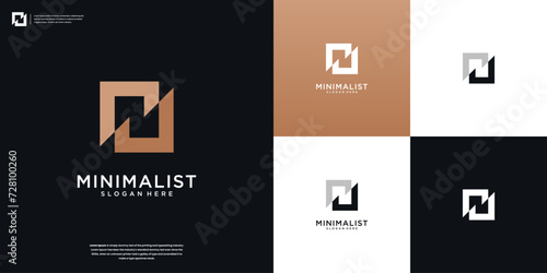Abstract Letter N logo icon design template