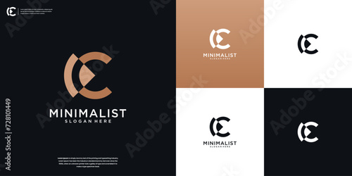 C and Arrow initial logo icon design template. minimalist, modern, elegant