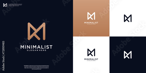 Letter R and M or RM initial logo icon design template. minimalist, modern, elegant