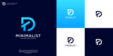 Creative Modern D and T or D T Letters icon logo design inspiration