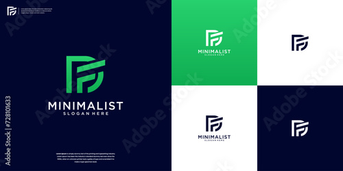 Creative Modern D and F or D F Letters icon logo design