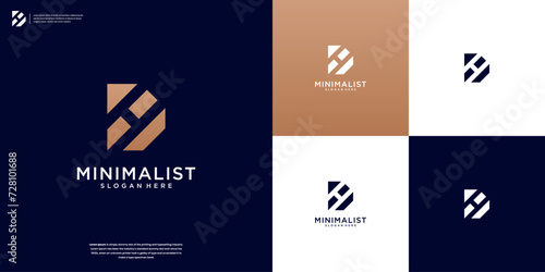 Luxury Modern D and H or DH Letters icon logo design photo