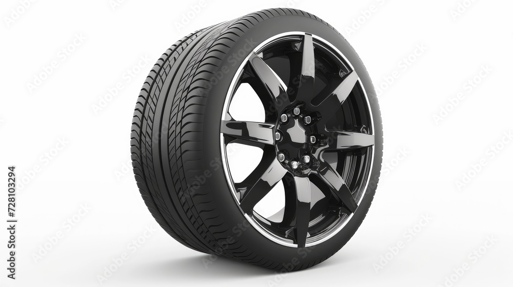 Car wheels isolated on a white background