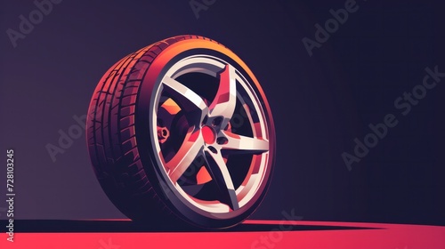 Car wheel vector icon